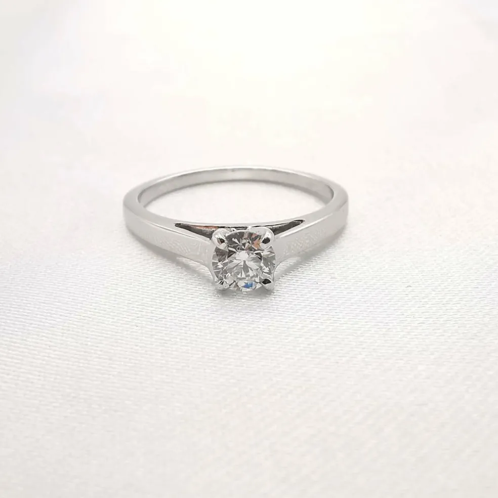 Solitaire or et diamant 0.40 ct