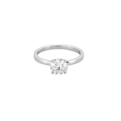 Solitaire or gris et diamant 1.10ct, F, VVS2