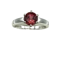 Solitaire or gris spinelle rose