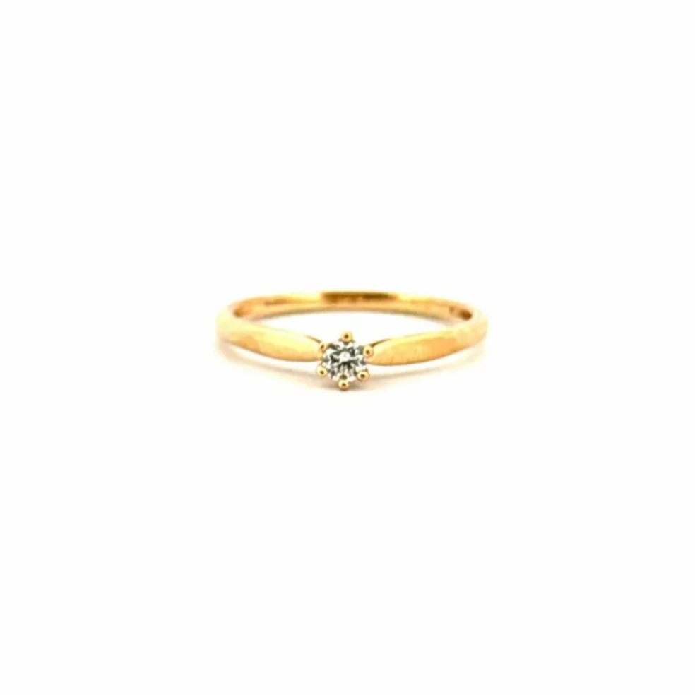 Solitaire Or Jaune Diamant