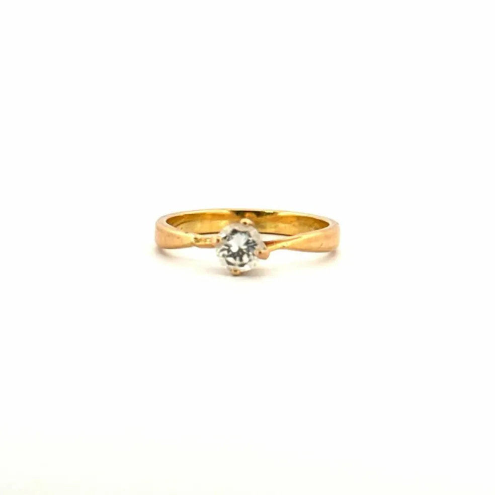 Solitaire Or Jaune Diamant