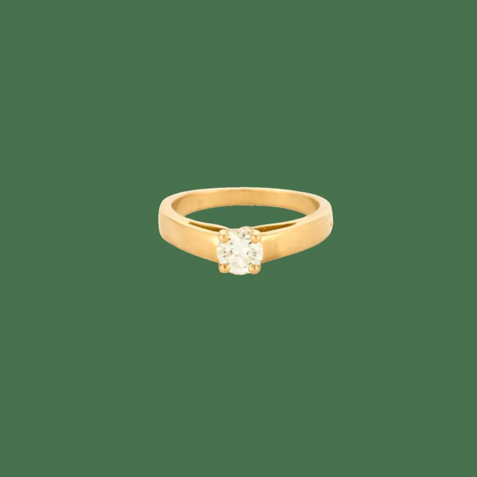 Solitaire or jaune diamant