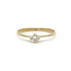 Solitaire or jaune diamant