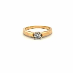 Solitaire or jaune diamant