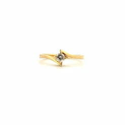 Solitaire or jaune diamant