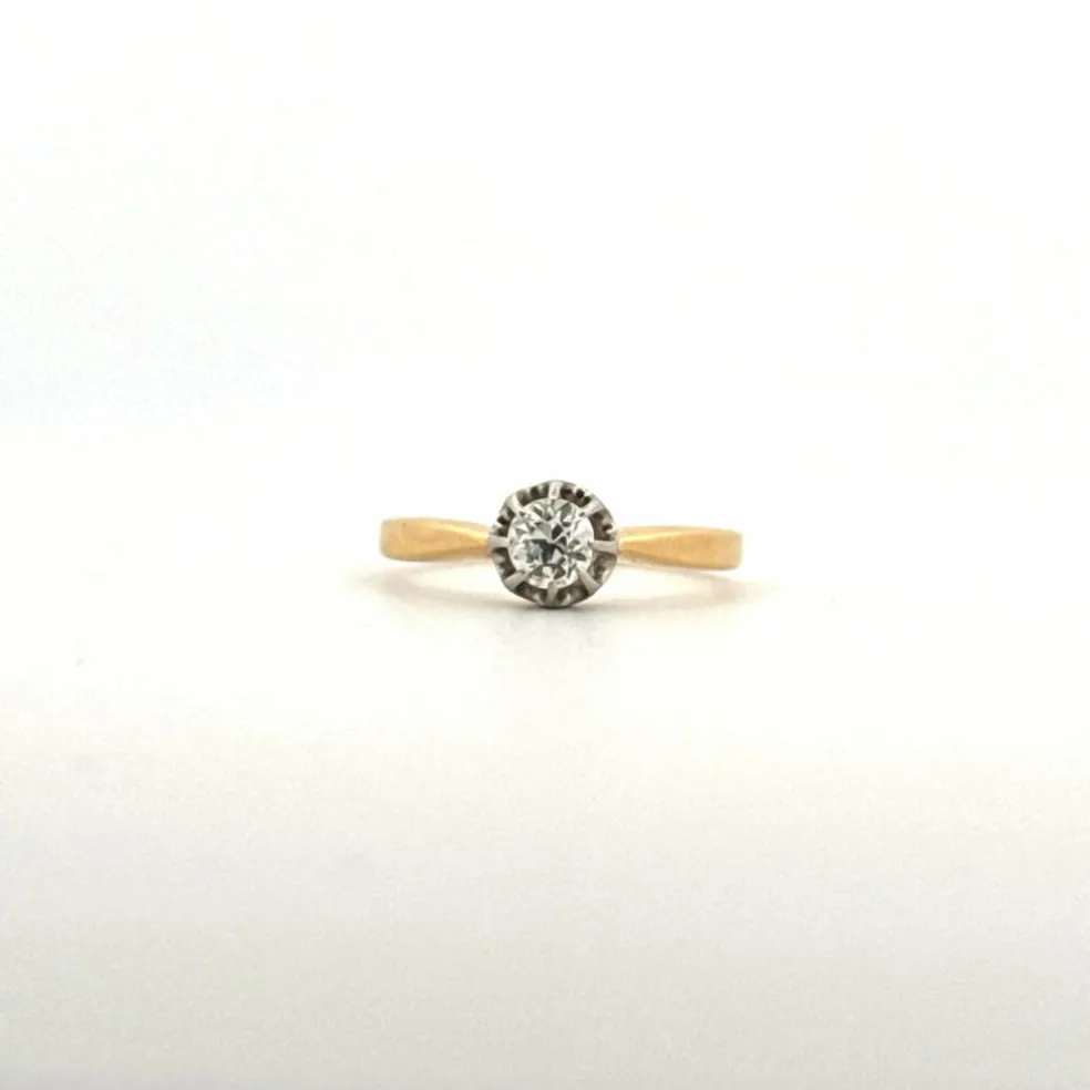 Solitaire Or Jaune diamant