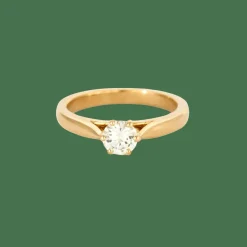 Solitaire or jaune diamants