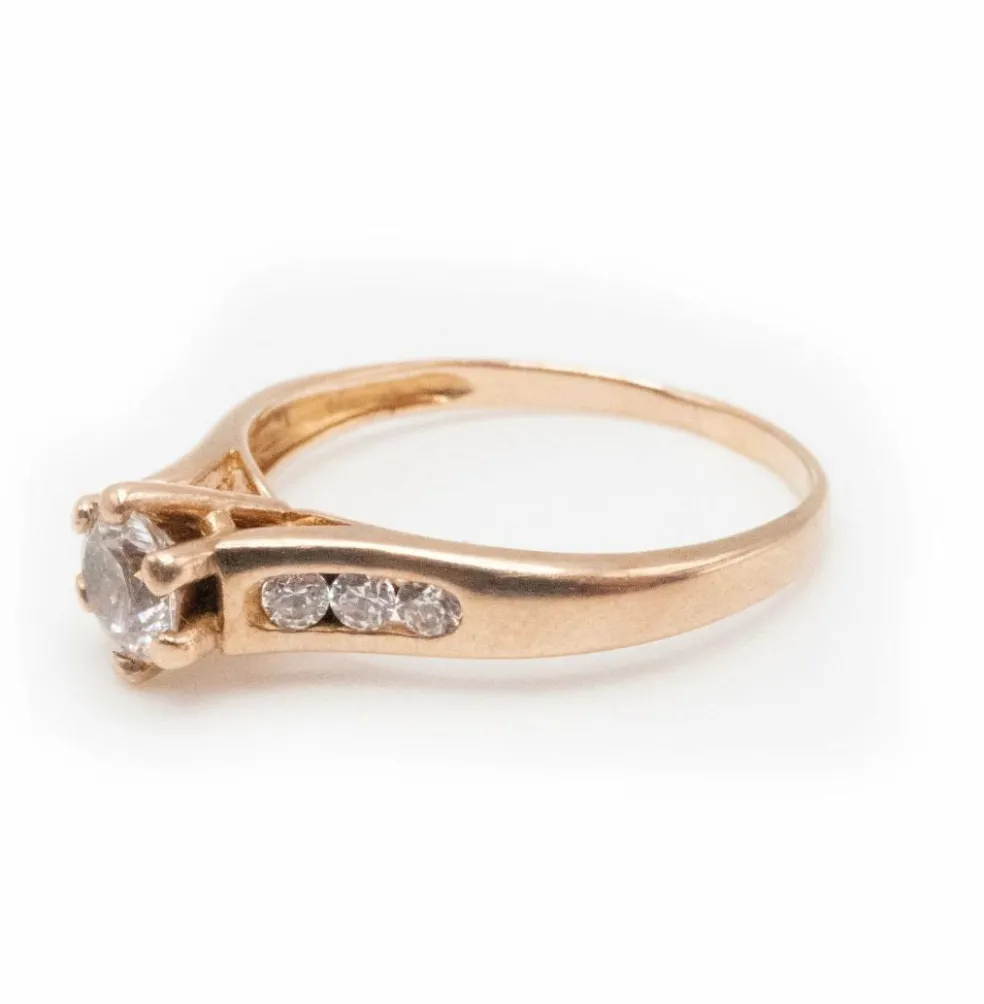 Solitaire or jaune diamants