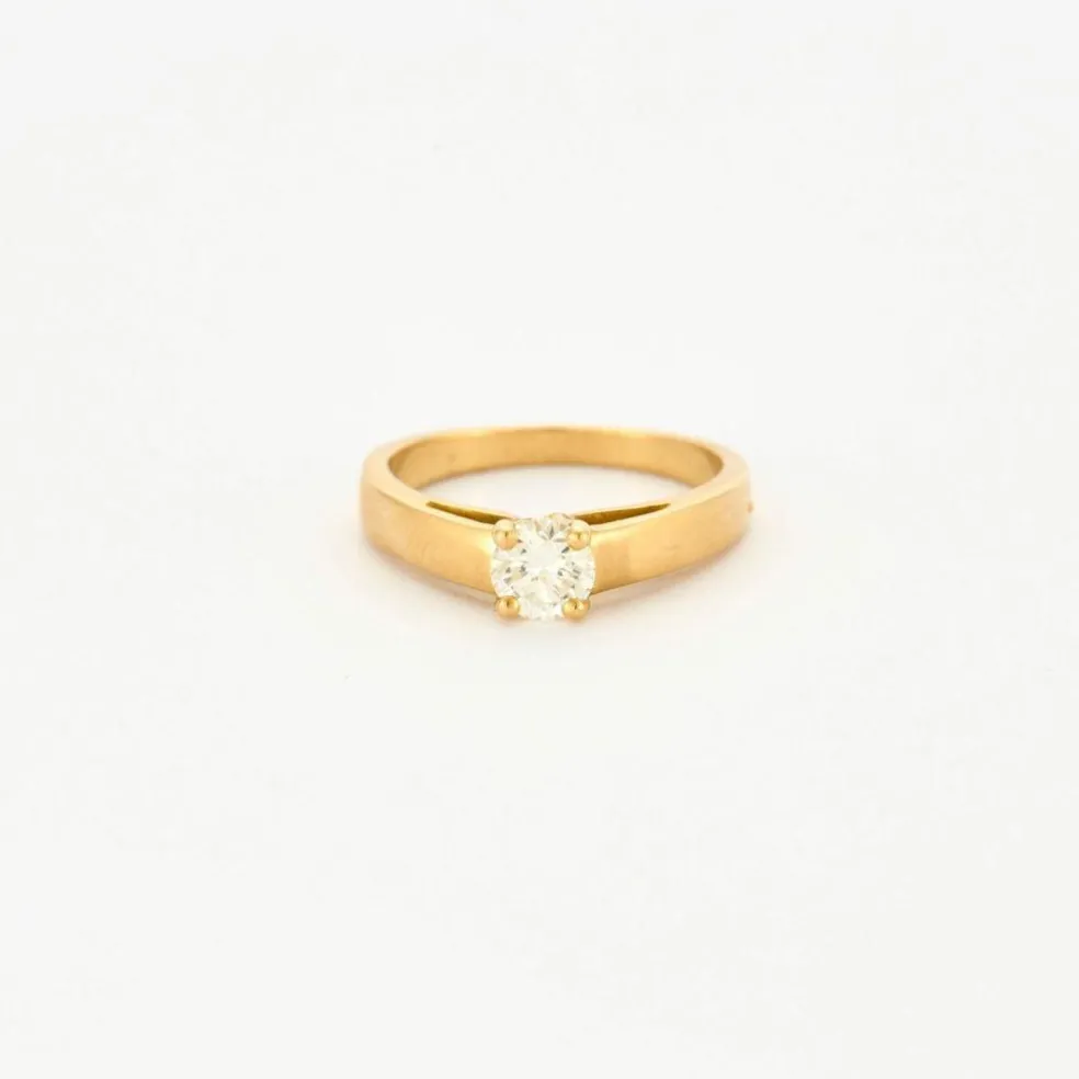 Solitaire or jaune diamant