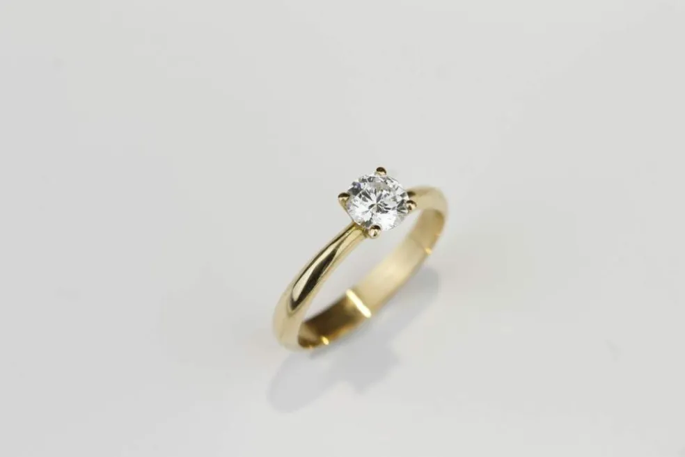 Solitaire Or jaune Diamant