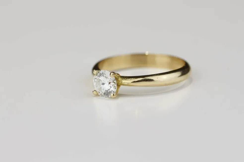 Solitaire Or jaune Diamant