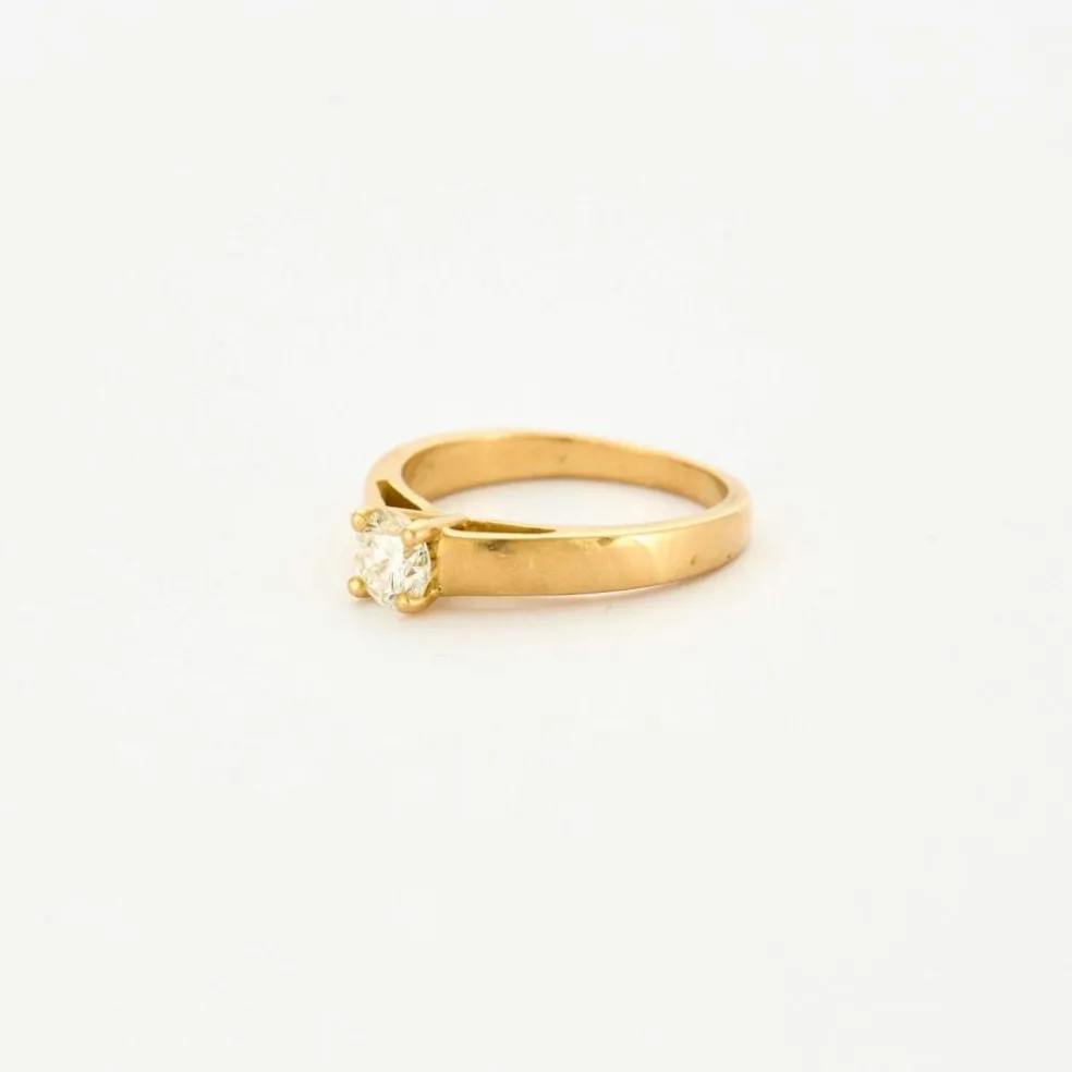 Solitaire or jaune diamant