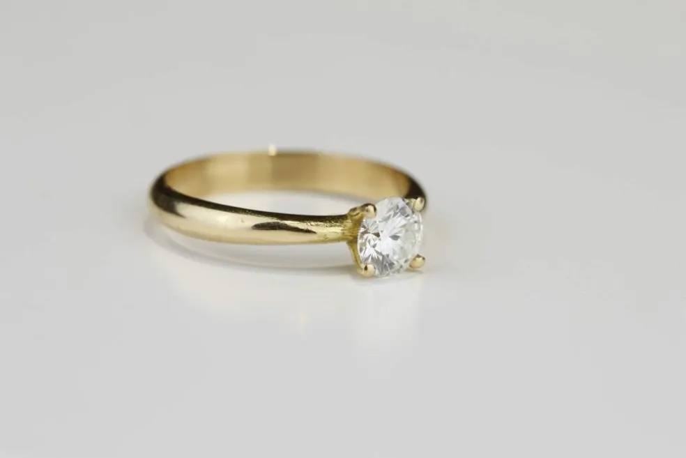 Solitaire Or jaune Diamant
