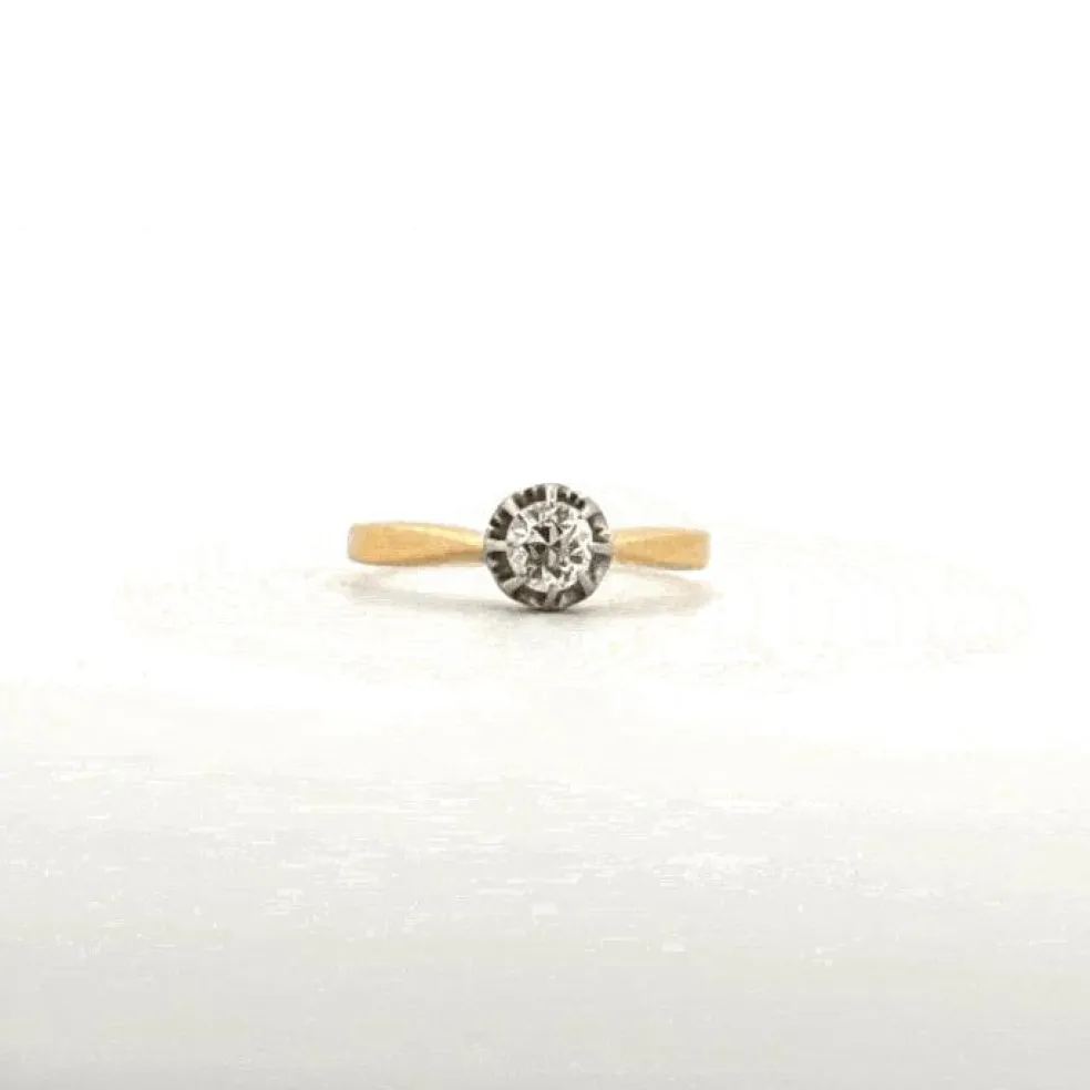 Solitaire Or Jaune diamant