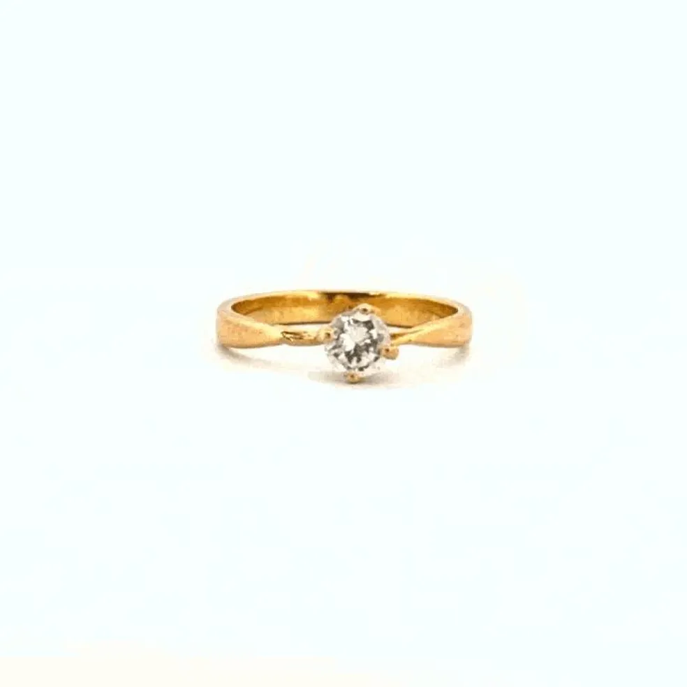 Solitaire Or Jaune Diamant