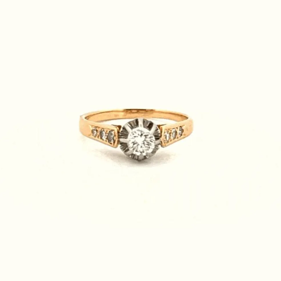 Solitaire or jaune Diamants