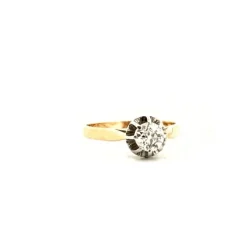 Solitaire Or Jaune Diamant