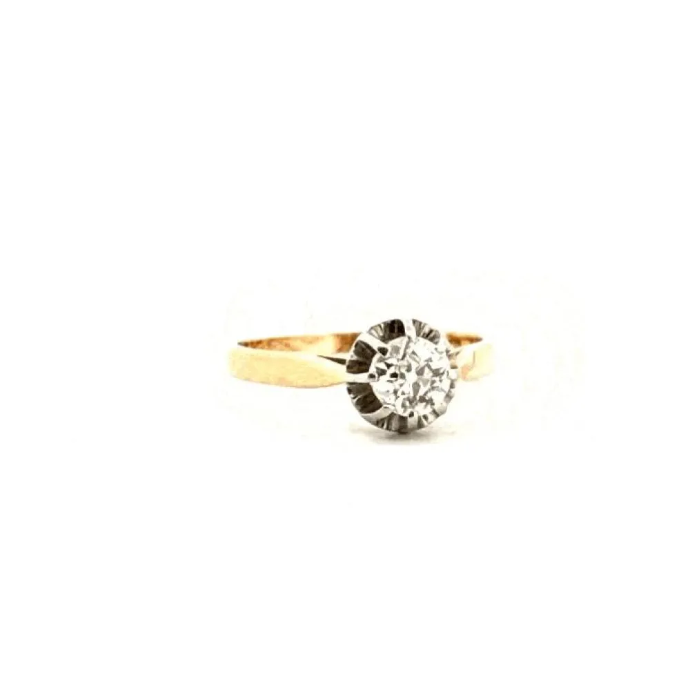 Solitaire Or Jaune Diamant