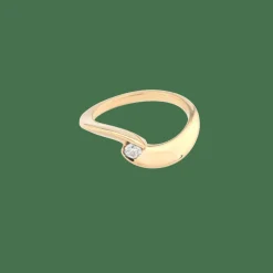 Solitaire or jaune et diamant