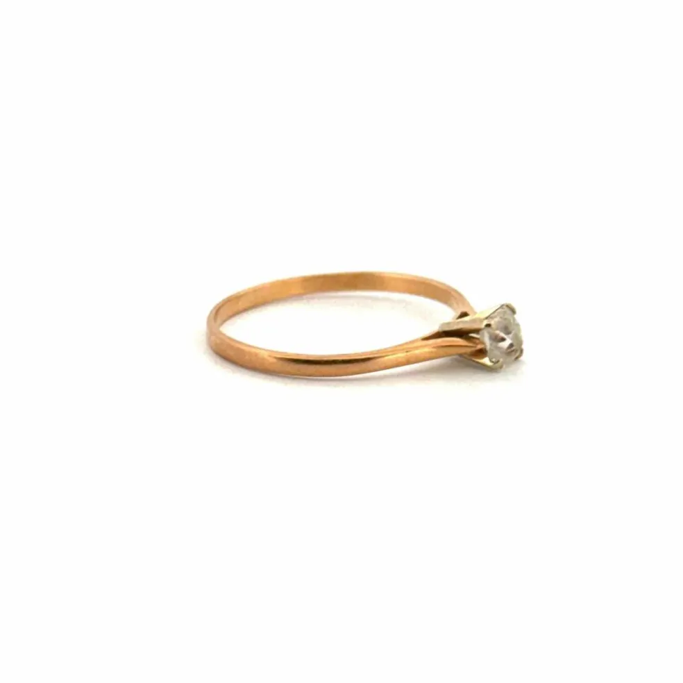 Solitaire Or Jaune et Diamant