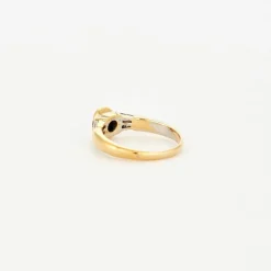 Solitaire or jaune et diamants