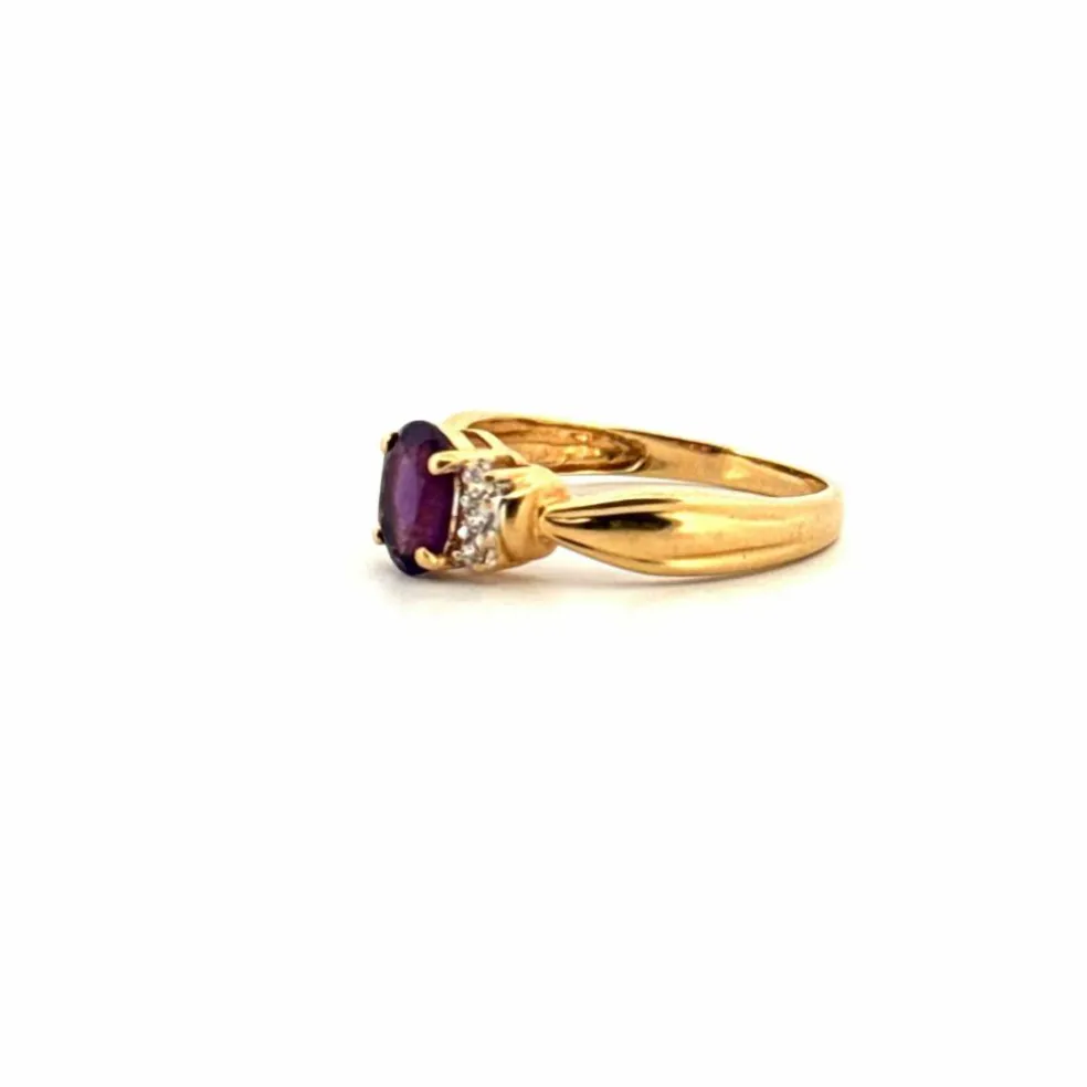 Solitaire Or Jaune 18k & Améthyste