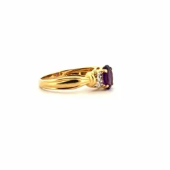 Solitaire Or Jaune 18k & Améthyste