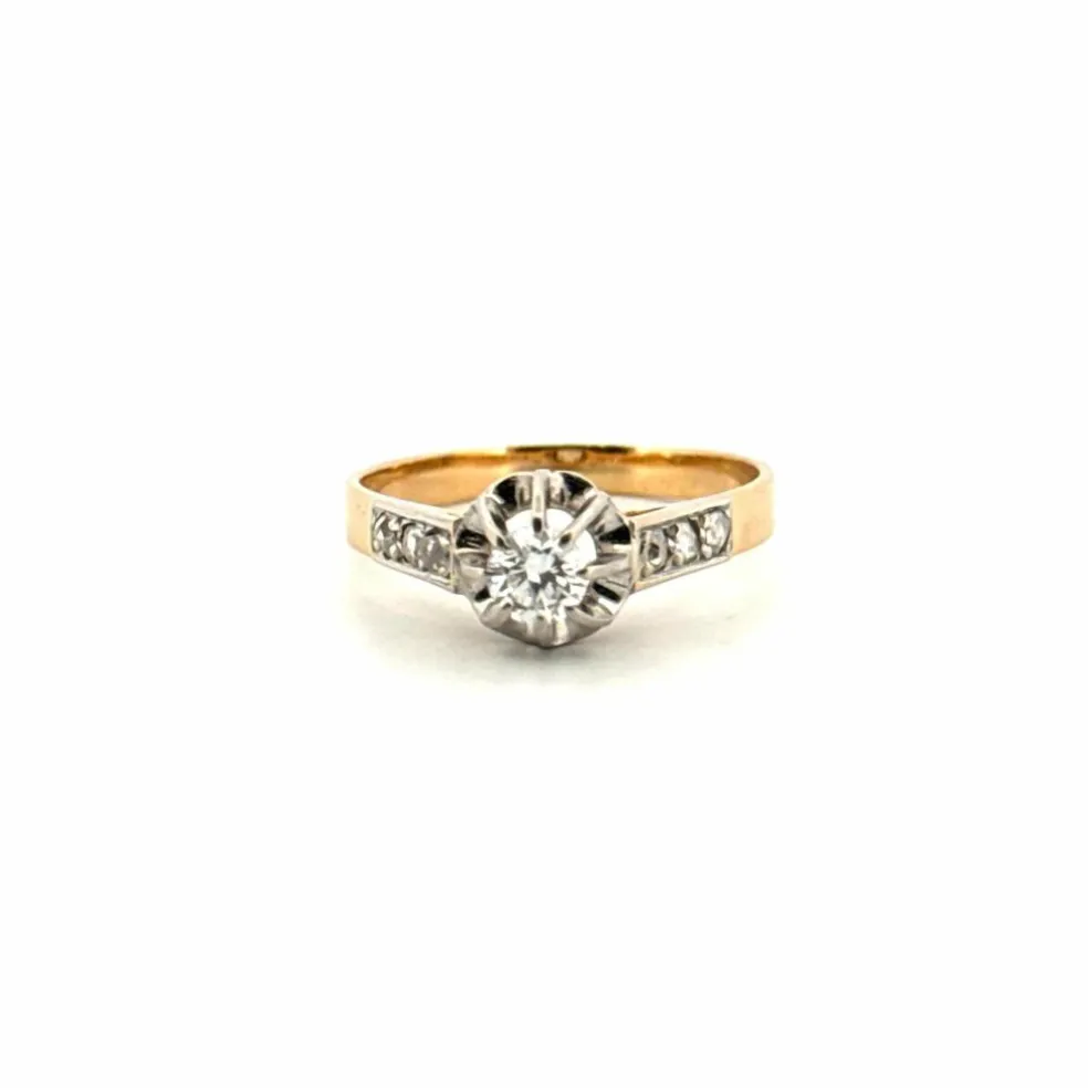 Solitaire Or Jaune 18k & Diamants