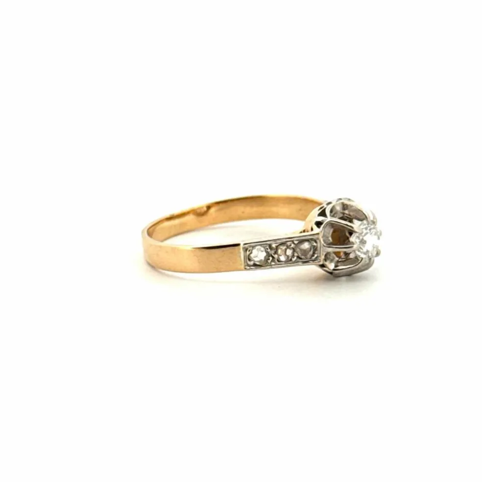 Solitaire Or Jaune 18k & Diamants