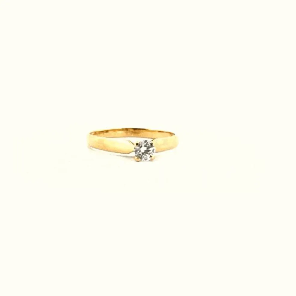 Solitaire Or Jaune 18k & Diamant