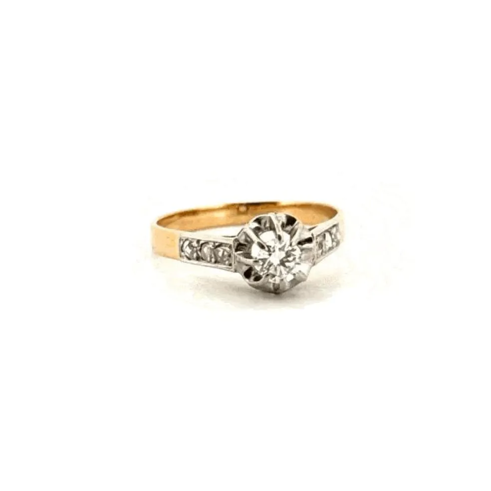 Solitaire Or Jaune 18k & Diamants