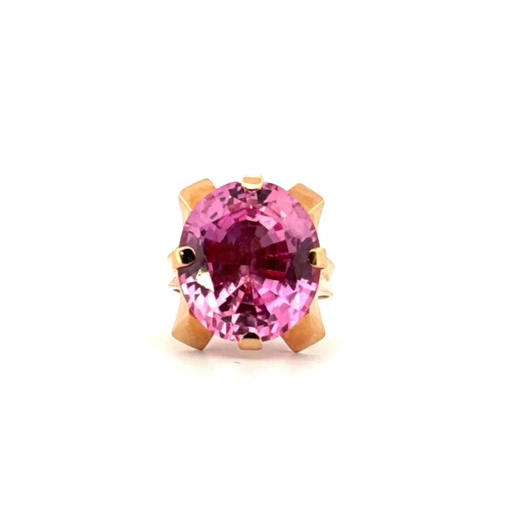 Solitaire Or Jaune 18k & Saphir