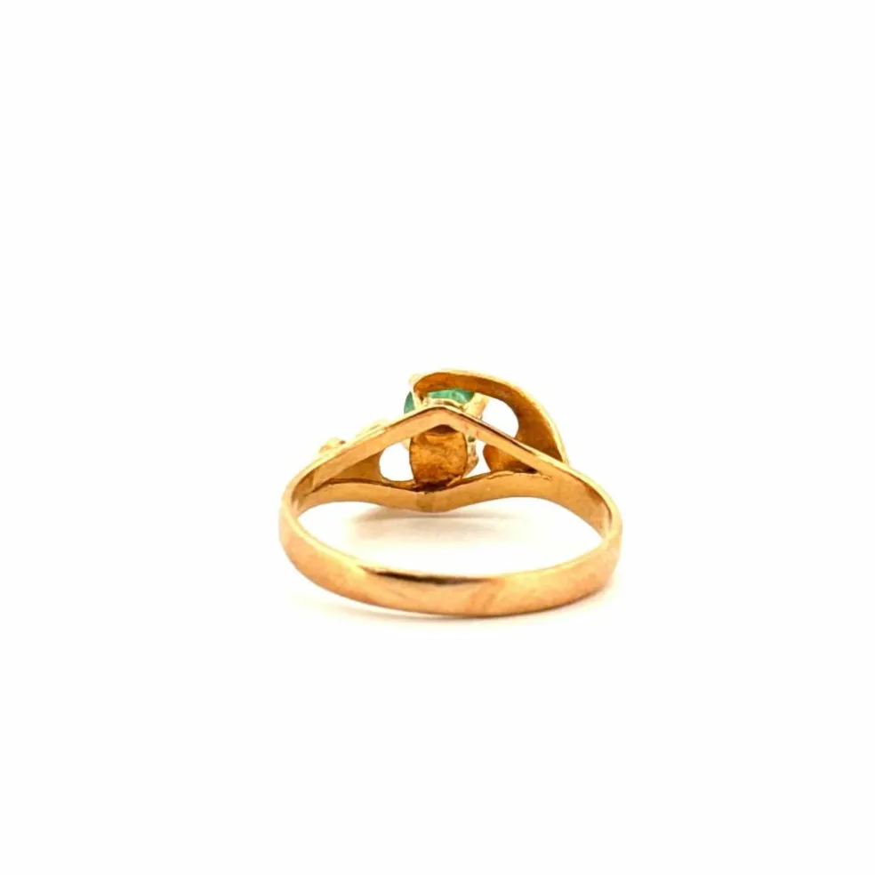 Solitaire Or jaune Émeraude