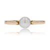 Solitaire or jaune perle de culture