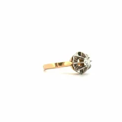 Solitaire or jaune platine et diamant