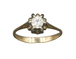 Solitaire or rose diamant