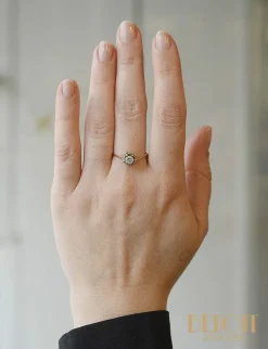 Solitaire or rose diamant
