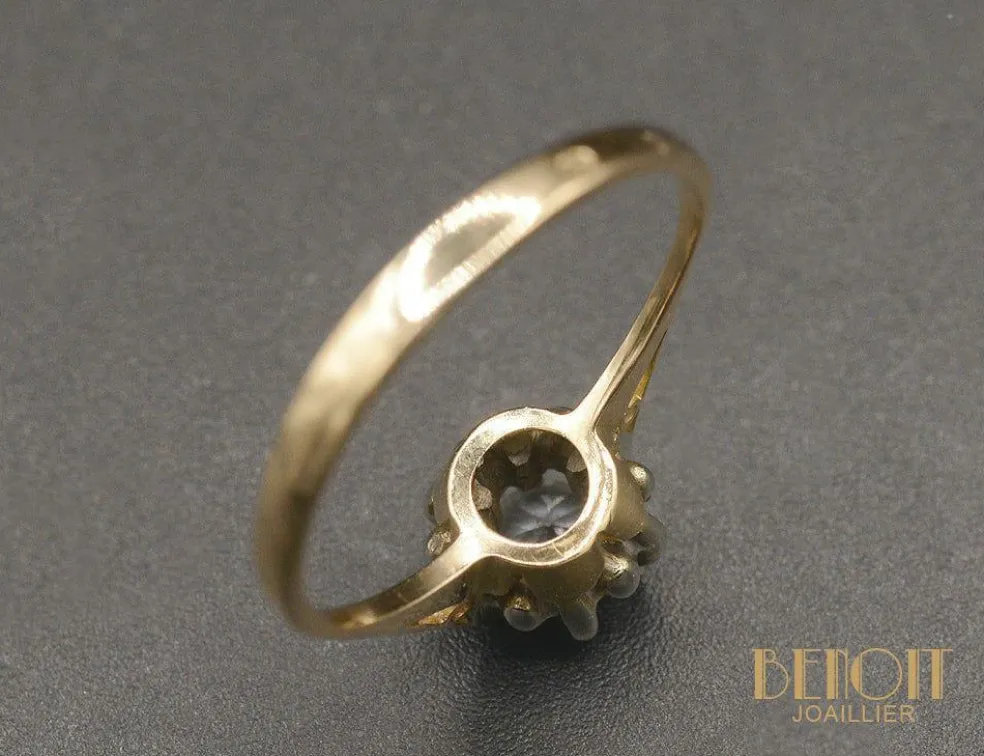 Solitaire or rose diamant