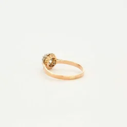 Solitaire or rose et diamants