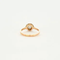 Solitaire or rose et diamants
