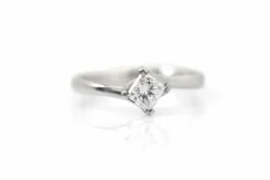 Solitaire Platine Diamant Princesse