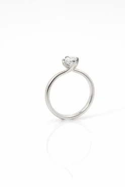 Solitaire Platine Diamant Princesse
