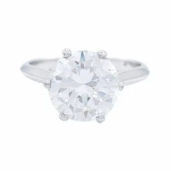 Solitaire platine, or blanc, diamant 2,30 cts.