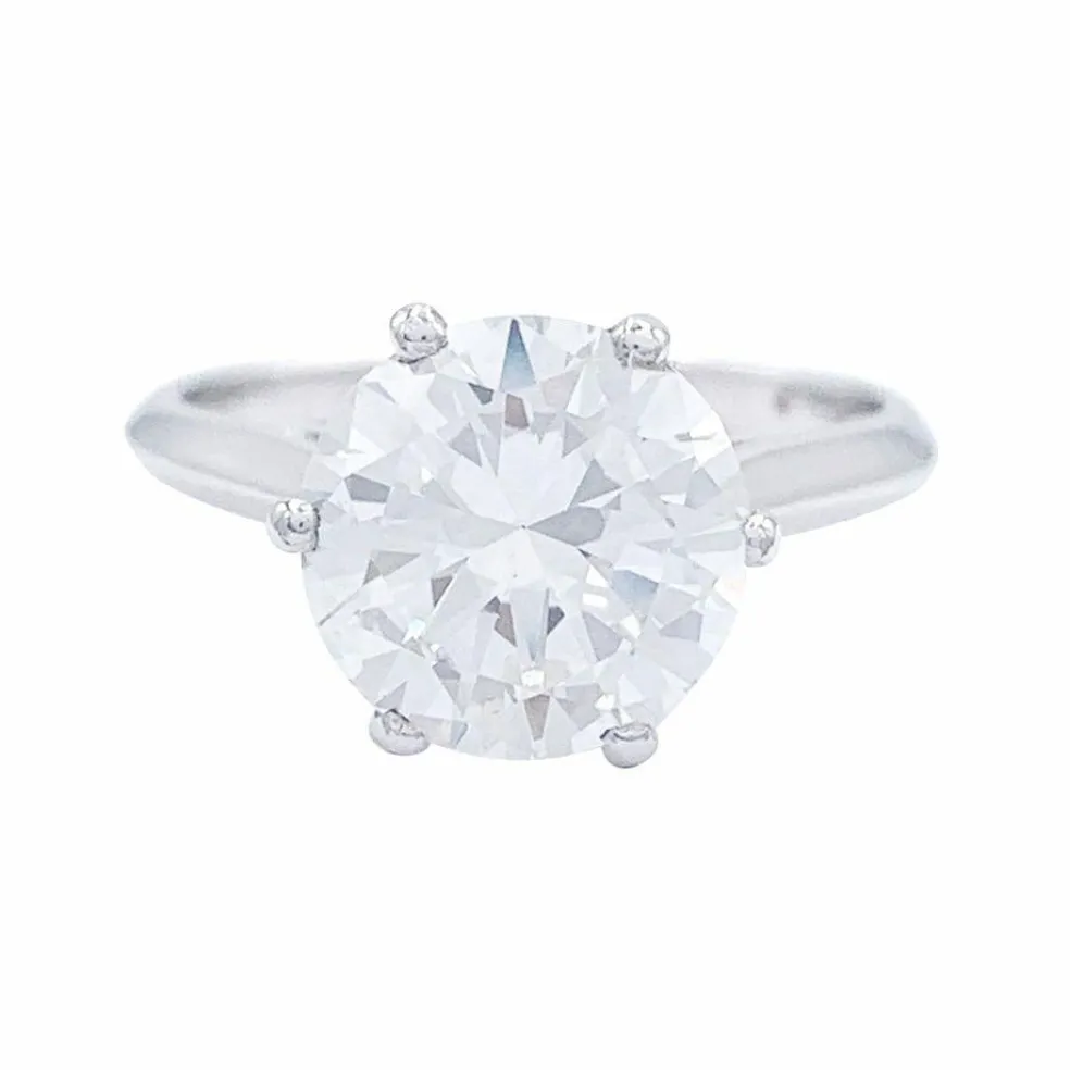 Solitaire platine, or blanc, diamant 2,30 cts.