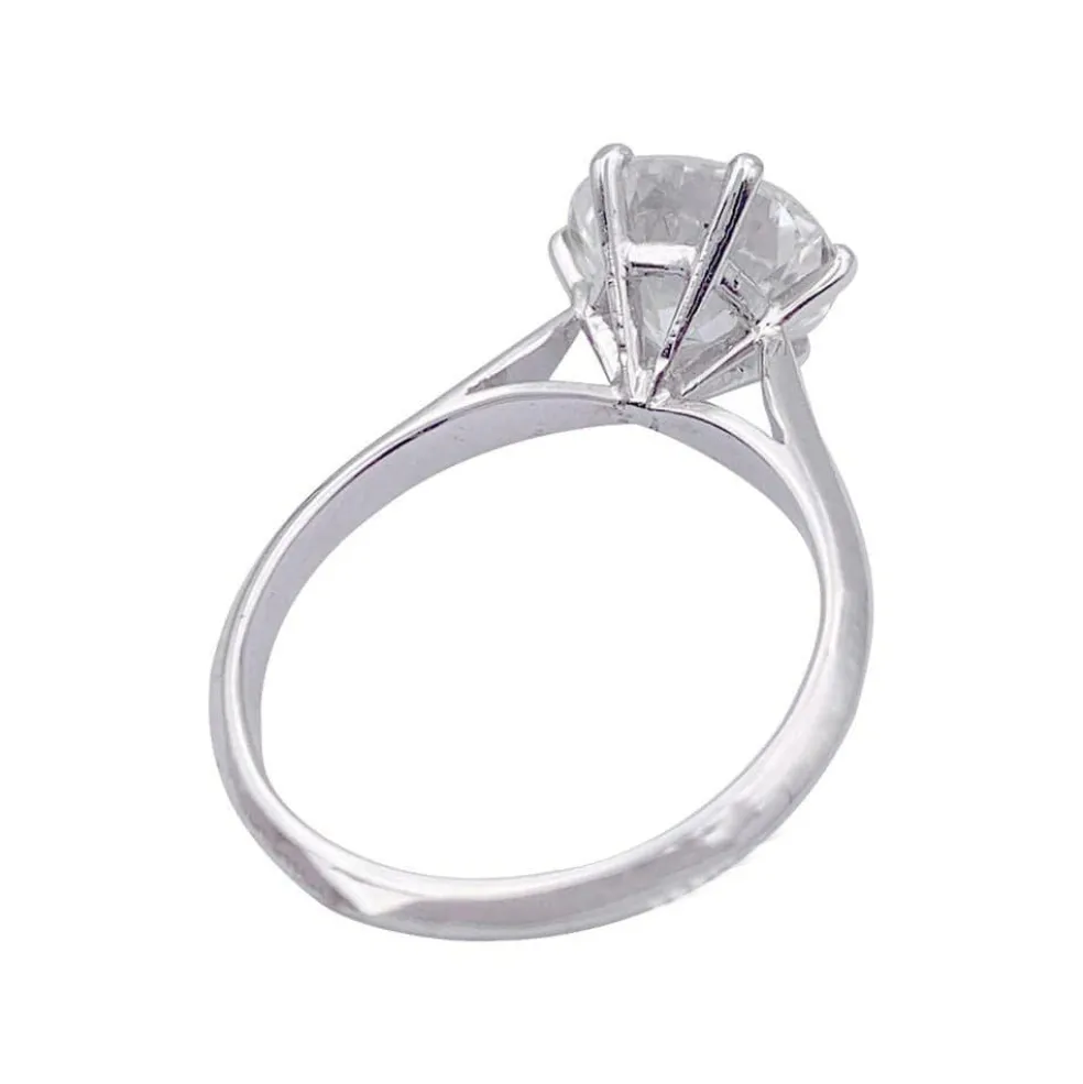 Solitaire platine, or blanc, diamant 2,30 cts.