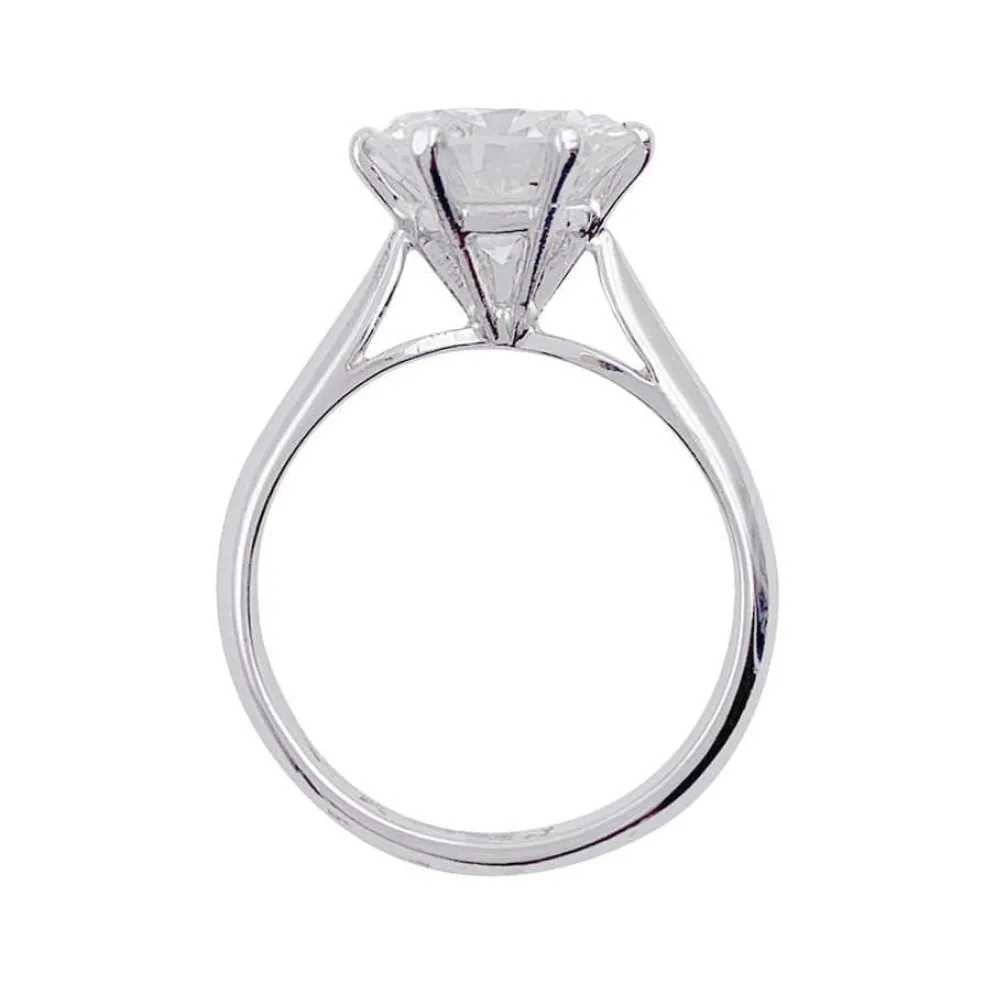 Solitaire platine, or blanc, diamant 2,30 cts.