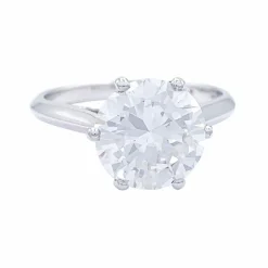 Solitaire platine, or blanc, diamant 2,30 cts.