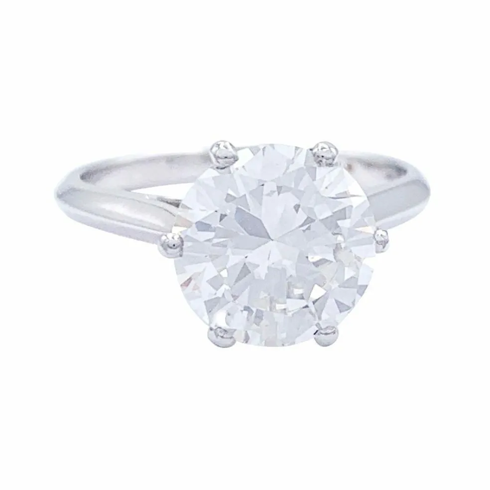 Solitaire platine, or blanc, diamant 2,30 cts.