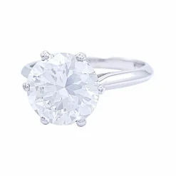 Solitaire platine, or blanc, diamant 2,30 cts.