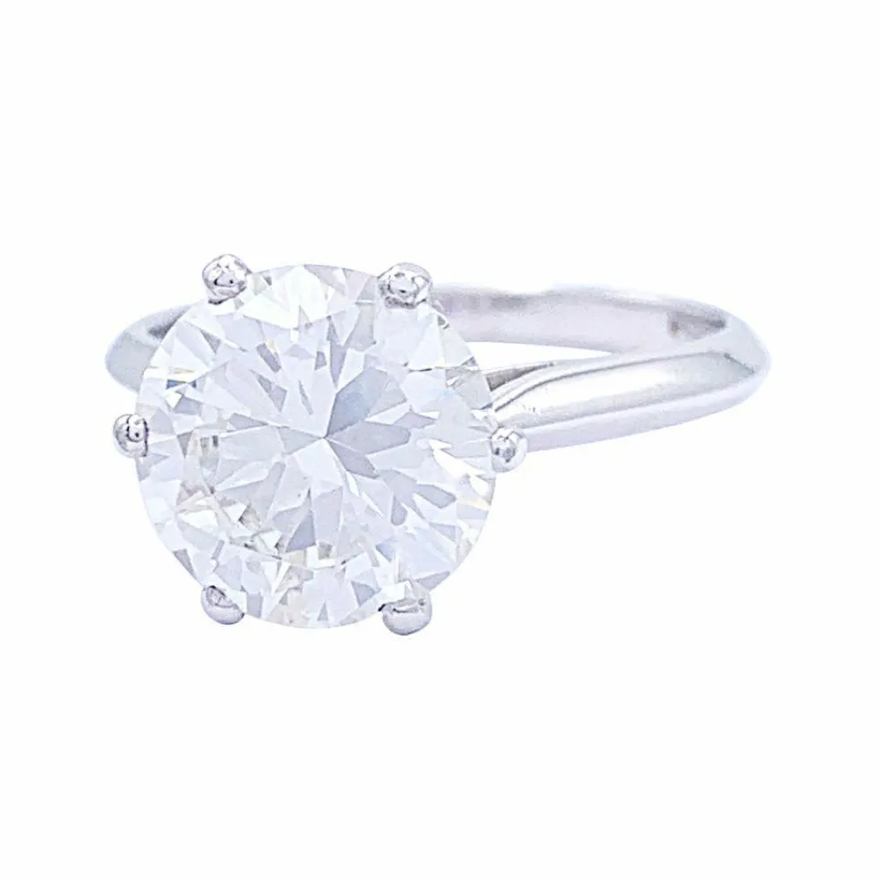 Solitaire platine, or blanc, diamant 2,30 cts.